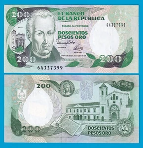 Colombia 200 Pesos Oro P 429A 1992 UNC (P 429 A) - Imagen 1 de 1
