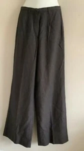 Sisley Sz 40 Brown Wide Leg Flat Front front Zip Women's Pants - Picture 1 of 11