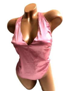 VS For Love & Lemons Satin Aries Bodysuit Rose Pink Small NWT - Picture 1 of 4