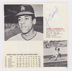 JOSE CARDENAL SIGNED 5.5"X5.5" 1960'S MAGAZINE PAGE AUTOGRAPH JSA STICKER - Picture 1 of 2