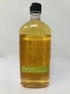 BATH & BODY WORKS AROMATHERAPY ENERGY LEMON ZEST BODY WASH & FOAM BATH 10 OZ - Picture 1 of 4