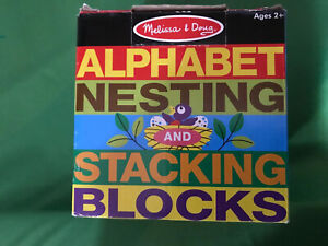 NEW Melissa Doug Alphabet Nesting and Stacking Blocks Developmental Toys