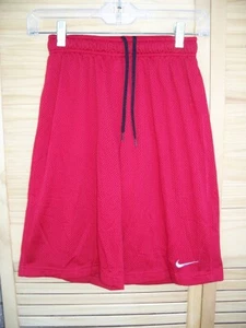 NIKE Dri-Fit red mesh athletic shorts~boy's size L~large~drawstring~swoosh logo~ - Picture 1 of 3
