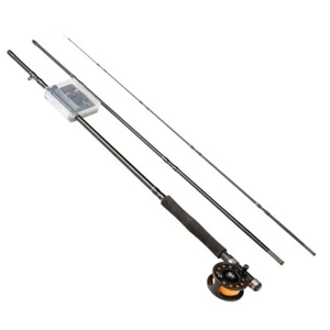 3 Piece Fly Fishing Rod & Reel Combo with Flies 8ft 5/6 Weight Fiberglass Rod - Picture 1 of 7