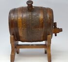 Vintage Ceramic Whiskey Barrell/Keg Decanter And Wooden Stand