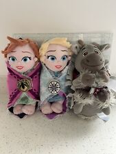 Disney Parks Babies in Blanket Plush Toy Frozen Set Anna Elsa Sven Rare