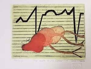 Naomi L. Policoff The Heart Of The Matter 2/20 E.V. Monotype Print Abstract - Picture 1 of 6