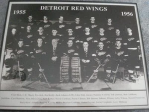 FOTO SQUADRA VINTAGE 1955-1956 DETROIT ALI ROSSE INCORNICIATA - Foto 1 di 5