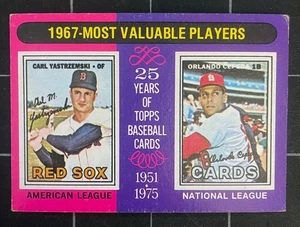 1975 Topps #205 - 1967 • MVPs CARL YASTRZEMSKI / ORLANDO CEPEDA - EN MUY BUEN ESTADO - Imagen 1 de 2