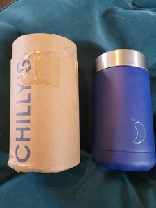 CHILLY'S 500ML WIEDERVERWENDBARER SPEISETOPF - MATTE EDITION - 'BLAU' - nie benutzt - Bild 1 von 3
