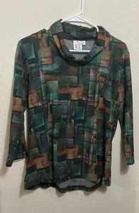 Top de perejil y salvia para mujer pequeño arte abstracto camisa boho capucha cuello lindo festival - Imagen 1 de 10