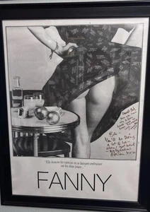 Vintage französischer Fanny Kunstdruck Poster 23x17 schwarz weiß Erotik Akt signiert OHNE RAHMEN - Bild 1 von 5