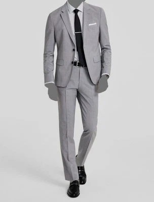 Hugo Boss Para Hombre Gris Ajuste Moderno Mezcla de Lana 2 Piezas Chaqueta Pantalones Traje Talla 40R Foto 1 de 4