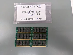 (3) Samsung 4MB FPM SIMMs, 72-pin RAM Memory Sticks (12MB Total) KMM5321000BVG-7 - Picture 1 of 3