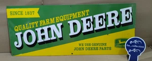 John Deere Porcelain Enamel Sign  36 x 15 Inches 1 Sided - Picture 1 of 8