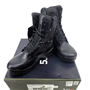 5.11 Tactical BOOTS ATAC 2.0 Mens 9.5 Reg 8" Side Zip Black 12391 full-grain - Picture 1 of 15
