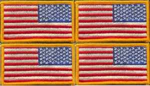Paquete de 4 parches de hombro derecho con bandera de Estados Unidos insignias militares reales para coser - Imagen 1 de 5