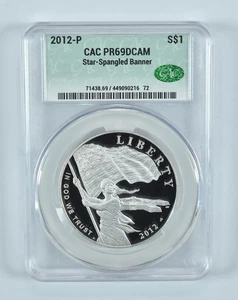 2012-P Star-Spangled Banner Commemorative Silver Dollar PR69 DCAM CAC CACg *6471 - Picture 1 of 5