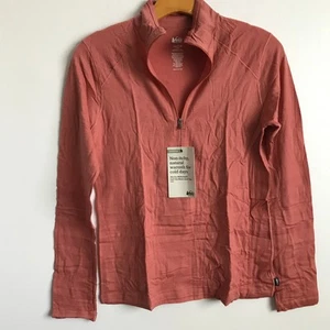REI Half Zip Wool Shirt Kids 14-16 Rust Red Long Sleeve Pullover Base Layer - Picture 1 of 9