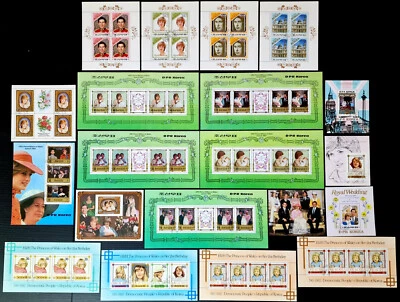 UK Royal family LADY DI Princess Diana & Prince William 64 Stamps 20 Blocks - Image 1 of 4