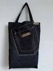 ⚜️🧵außergewöhnliche Jeanstasche Stoff Handarbeit Dunkelblau vegan Unisex - Bild 1 von 7