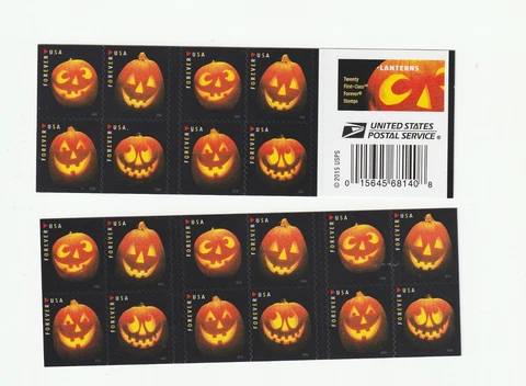 Scott # 5137 - 5140  US  Jack O Lanterns  Block 20 stamps  M/NH O/G  Free Ship Cover