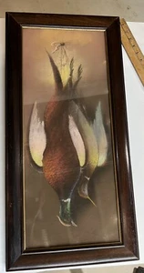 Antique Hanging Game Pheasant Birds Chalk on Board Framed - Picture 1 of 7
