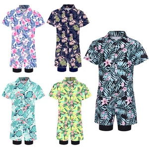 Boy Sunsuit Outdoor Swimsuit Swim Shirts With Boardshorts Surfing Wetsuit Sets - Picture 1 of 60