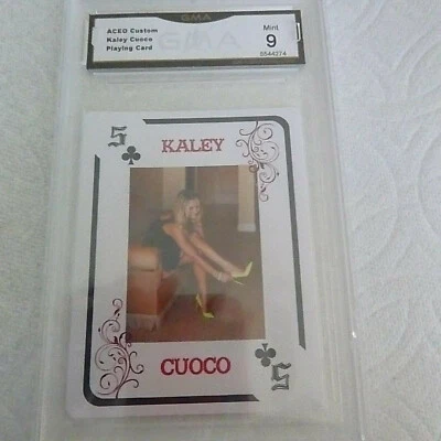 KALEY CUOCO PENNY THE BIG BANG THEORY FRENCH STYLE PLAYING CARD 5C GRADED 9 L@@K - Image 1 of 2