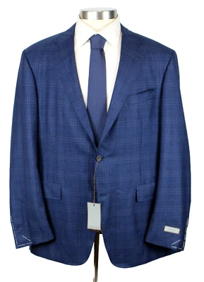 Chaqueta Canali Kei 48 L se adapta a 46 L (58 EU) para Hombres Azul Abrigo Deportivo de Lana a Cuadros Blazer Foto 1 de 4