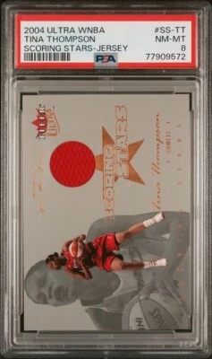 2004 Ultra WNBA Scoring Stars Jersey Tina Thompson PSA 8 Houston Comets - Image 1 of 2