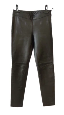 DKNY Bonded Lamb LEATHER LEGGINGS Skinny Pants Black SIZE P XS 0 2 - Image 1 of 4