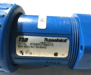 T&B Russellstoll 3750DP / F35447A Connector Plug 3 Pins 30A 600VAC 50/60 Hz - Picture 1 of 1