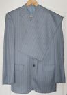 BRIONI Senato Vintage Lightweight Wool Grey Light Blue Striped Suit Y2K