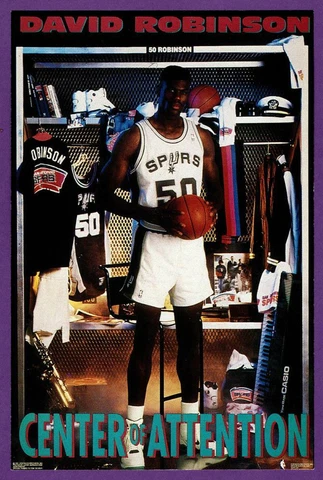 David Robinson Spurs 4" x 6" Costacos Brothers Center of Attention Mini Poster Cover