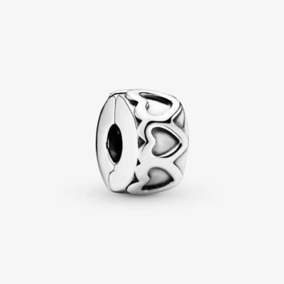 PANDORA Charm Anhänger Clip Bead 925 Sterlingsilber Gereihte Herzen Damen 791978 - Bild 1 von 4