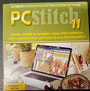 Software de punto de cruz PC Stitch 11 para Windows 7+ - Kit CDRom usado - Imagen 1 de 3
