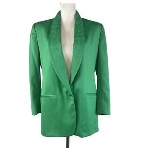 Suzelle Blazer Jacke Gr. 8 grün Stickerei Oversized 90er Y2K Streetwear - Bild 1 von 14