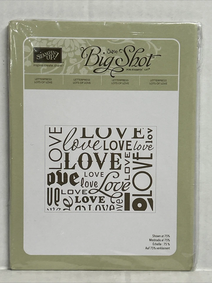 Stampin Up Lots of Love Letterpress Sizzix Big Shot 120983 - Image 1 of 3