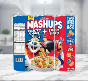 Vaso Kellogg's Mashups cereal acero inoxidable multicolor con pajita 20 onzas - Imagen 1 de 4