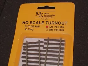 MICRO ENGINEERING #14-805 TURNOUT LEFT HAND CODE 70 LH - Picture 1 of 7