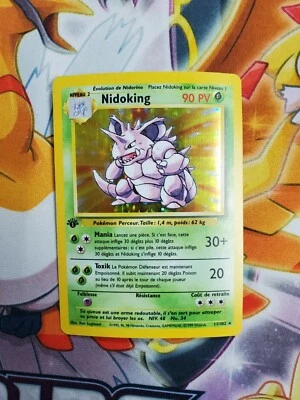 Pokemon 1st EDITION Nidoking - FRENCH - Rare Holofoil - card #11/102 in base set - Image 1 of 2