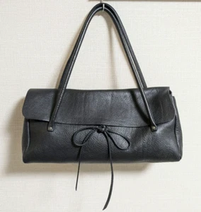 Miu Miu Archiv Leder Handtasche schwarz Y2K B14,6"×H7,9"×T3,9" JAPAN Ausgezeichnet JP - Bild 1 von 12