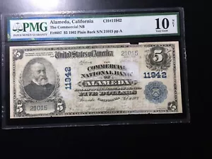 National Bank Note Alameda California PMG Graded Net10 Vgood - Picture 1 of 8