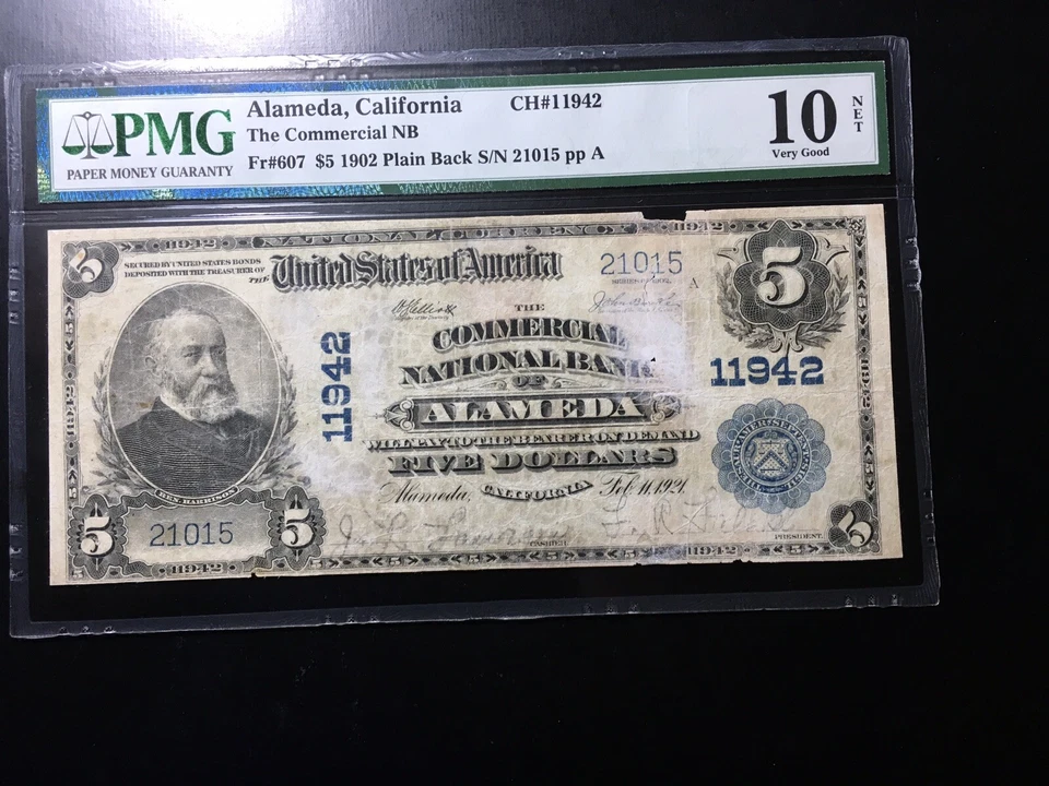 National Bank Note Alameda California PMG Graded Net10 Vgood - Image 1 of 4