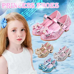 Infant Kid Baby Girl Pearl Crystal Bling Bowknot Single Princess Shoes Sandals - Picture 1 of 24