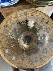 Tre Fuochi Venetian Murano Glass Enameled Bowl And Candlesticks - Picture 1 of 21