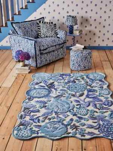 Blumenmuster Wollteppich - Handgeknüpfter Teppich 5x8 6x9 8x10 Wohnzimmer - Bild 1 von 5