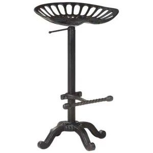 Bar Stool Black Cast Iron Wooden Bistro Pub Counter Chair Furniture vidaXL - Picture 1 of 7