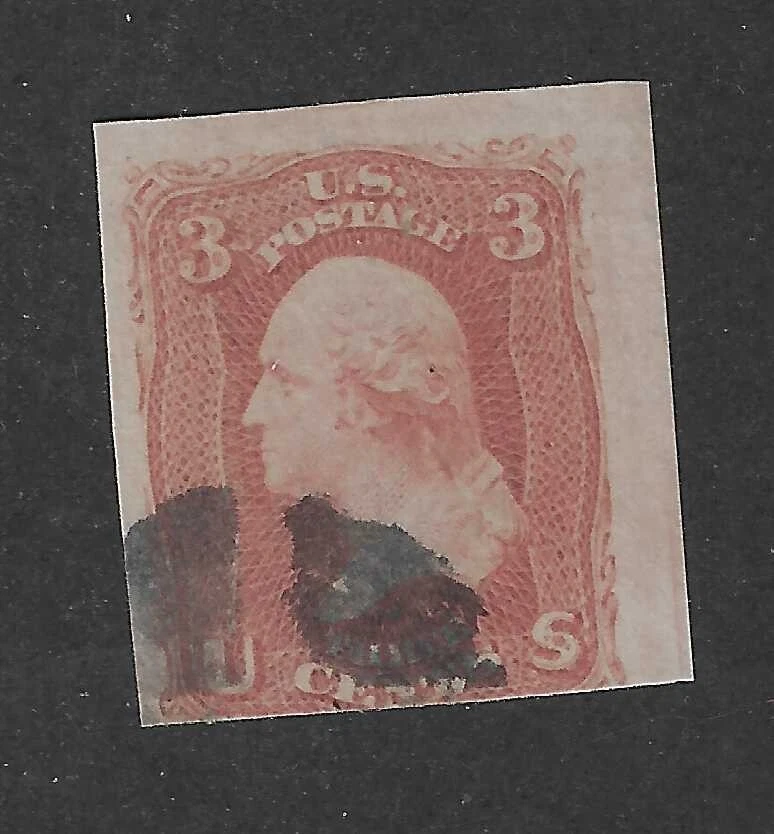 US 65-E15, Essay,dull pink, imperf,1860,scv. $750 - Image 1 of 3